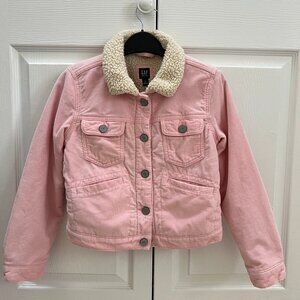 Gap Girls' Corduroy Sherpa Jacket, size large / 10